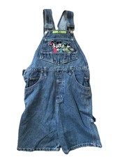 90  s Mickey And Friends Denim Overall Shorts