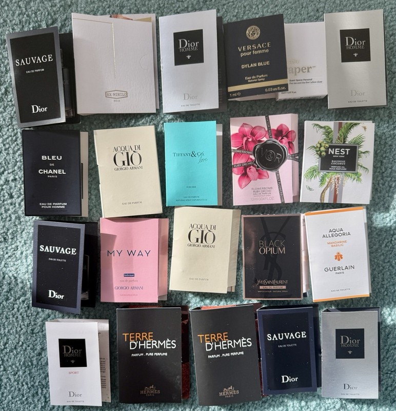 Men Women 21 Piece – Designer Fragrance Samples Dior YSL Armani Versace Hermes