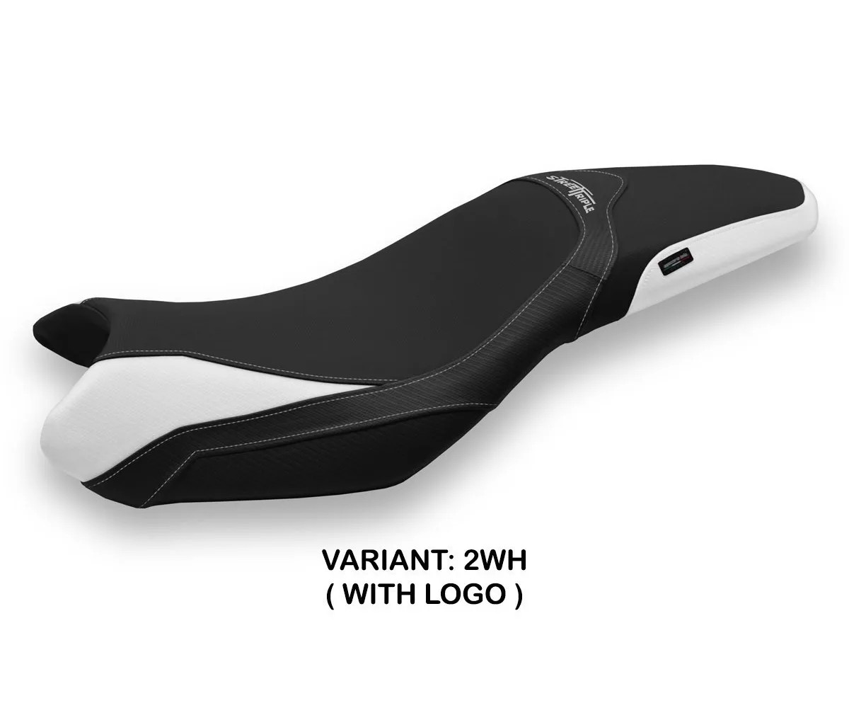 Seat saddle cover Ventura 1 White () TPZ TRIUMPH STREET TRIPLE 2013 2016 16x