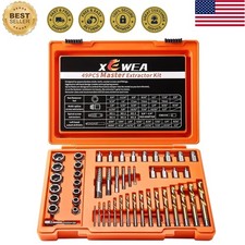 49PCS Screw Bolt Extractor Set, Left Hand Drill Bit Set Multi-Spline Easy...