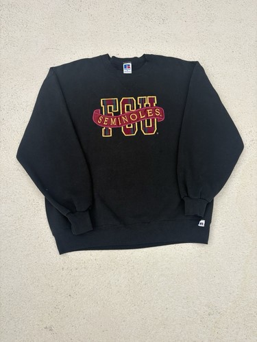 VINTAGE Russell Florida State Seminoles Sweatshirt Adult XL Black FSU Crewneck
