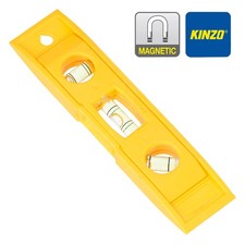KINZO Wasserwaage klein 15cm magnetisch Kunststoff mit 3 Libellen Kunststoff
