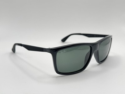 Ray-Ban RB4228 601/71 Gloss Black/ Green Lenses Sunglasses Italy READ DESCRIPT