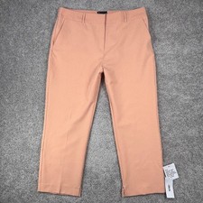 ASOS DESIGN Women Peach Pink Slim Leg Ankle Trousers High Rise Size US 14 NWT