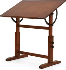 Wood Drafting Table for Adults, 24'' X 35" Drawing Table with Adjustable Height