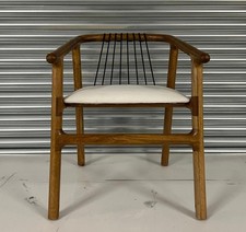 Solid Oak Feature Chair with Rope Back Detail