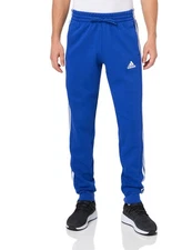 adidas Men's Essentials Fleece 3-Stripes Tapered Cuff Pants, Blue - Size 4XT2