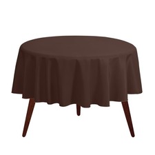 Gee Di Moda Round Tablecloth - 70 Inch Chocolate Round Table Cloth for 24 to 48