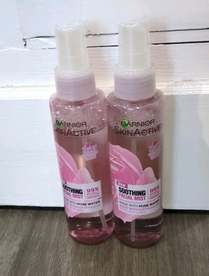 2 Garnier Skin Active Soothing Facial Mist with Rose Water Vegan Formula 4.4 Oz