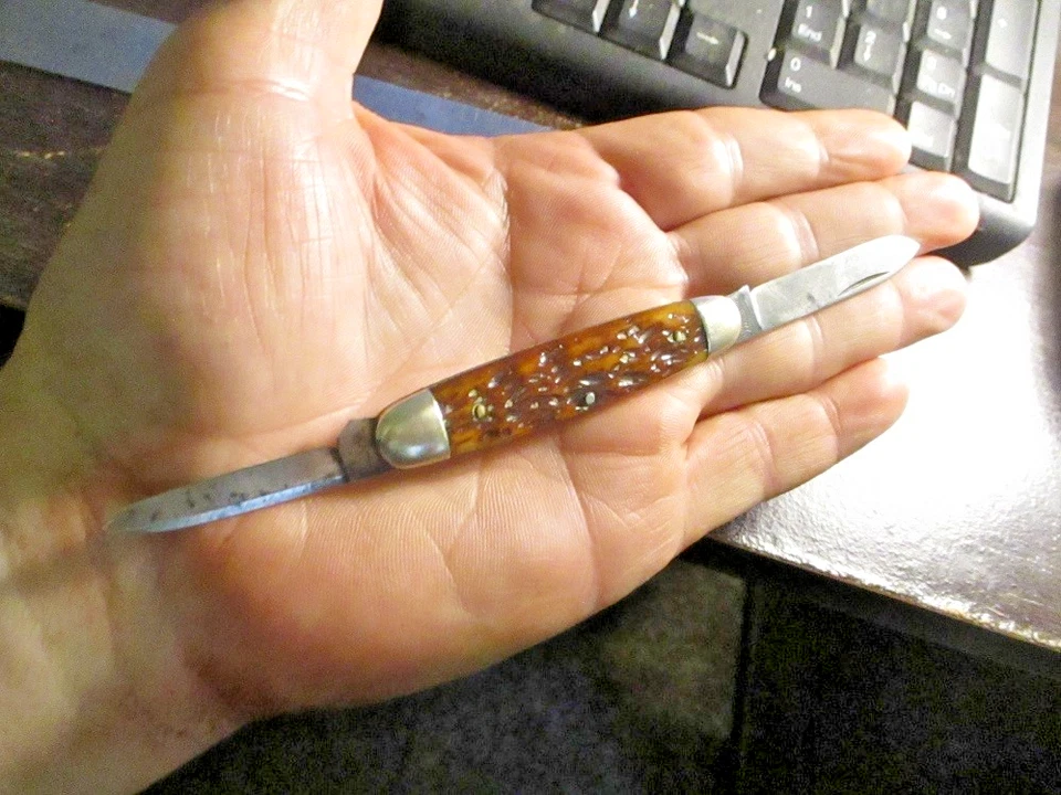 ВИНТАЖНЫЙ E.C Simmons Keen Kutter 1870-1940 РЕДКИЙ карманный нож с 2 лезвиями 01101 - Изображение 4 из 4