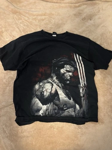 Vintage Y2K Marvel Wolverine Faded Wash Promotional Shirt Mens L
