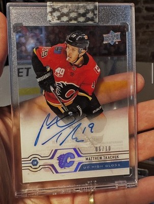 Matthew Tkachuk High Gloss Auto 7/10 2019-20 UD Clear Cut