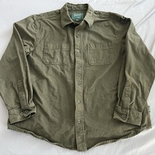 Vintage Woolrich Shirt Mens XL Green Sportsman Chamois Button Down Long Sleeve