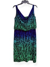 EVAN PICONE Sleeveless Gradiant Blue Green Dress, Women 12