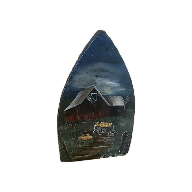  Vintage Painting On Cast Iron By Luisa R Makes a good Door Stop. 