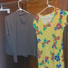 American Eagle Top + Bobbie Brooks Yellow Floral Polka Dress Both Small