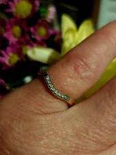 Diamond 9ct Yellow Gold Wishbone Curve Band 🌸 1.37g 🌸 Size L