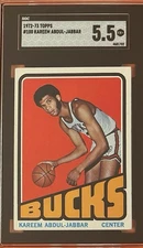 1972-73 Topps Basketball - #100 Kareem Abdul-Jabbar - SGC 5.5- 