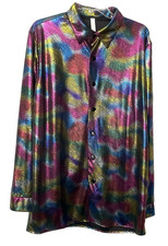 Disco Shirt 70's Suit Yourself Fancy Dress Up Poly Halloween Adult Costume XL