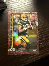 2025 Topps chrome Jordan Love Pigskin Parallel Refractor Green Bay Packers