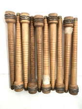 Wood Bobbins Spools Wooden Industrial Style Spindles 8.75" Wooden Quills Lot-10: