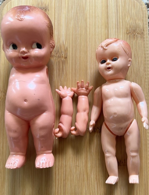 2 Vintage Hard Plastic Dolls Irwin & Hong Kong