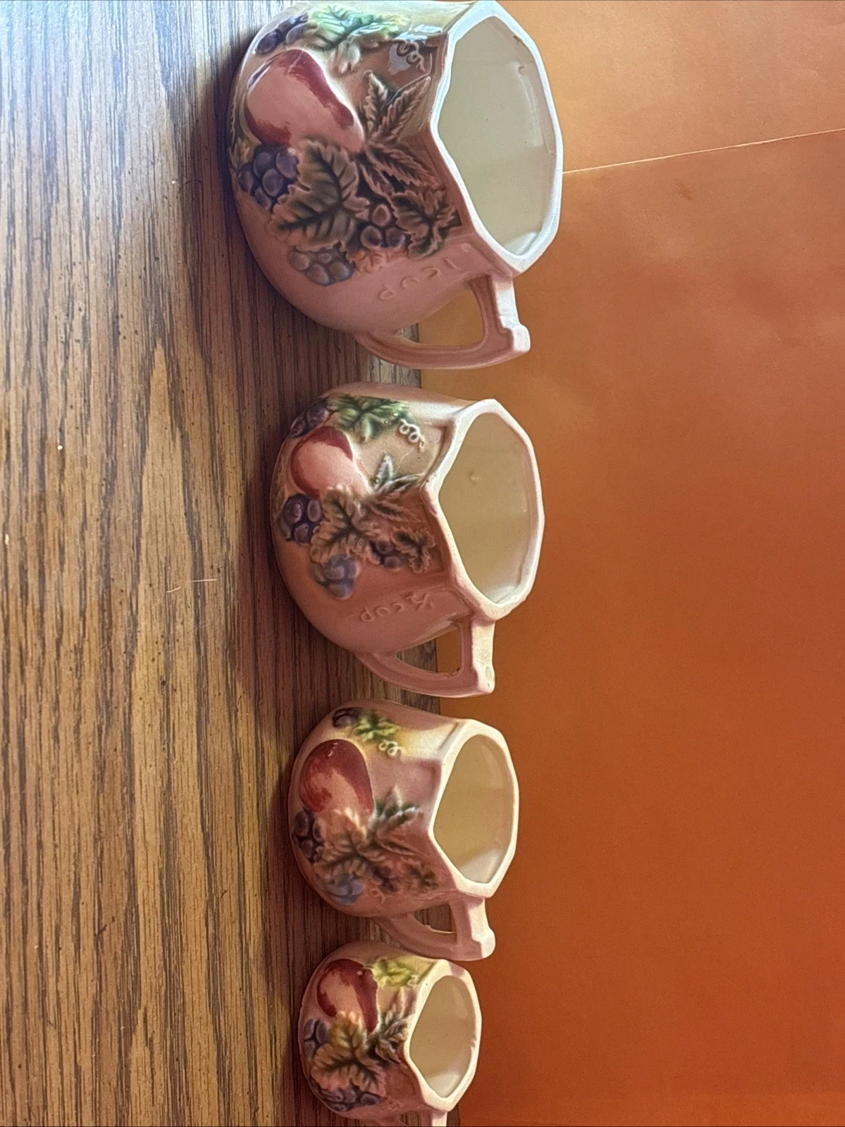 Vintage Tilso Measuring Cups Japan Fruit Design Set Of 4