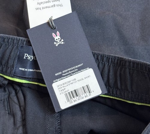 Psycho Bunny Boys Size Small 7-8 Navy Blue Willis Stretch Tencel Short NWT - Picture 10 of 12