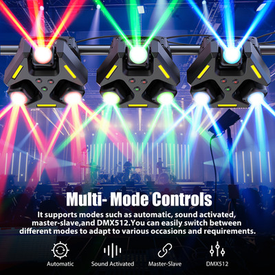 Triple Head DMX Moving Light With 9 Beams Starlight Effect For Small Party Event