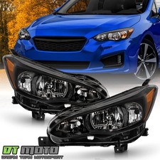 Jdm Black Halogen Headlights For 2017-2022 Subaru Impreza 18-23 Crosstrek Lhrh