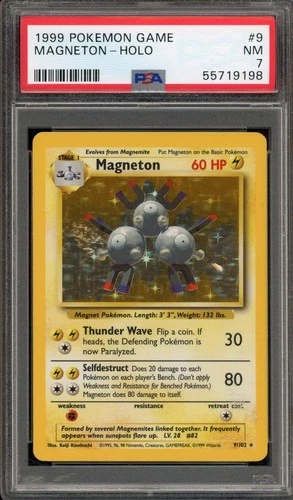 Pokemon Magneton Holo Base Set 9/102 PSA 7
