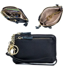 Women's Zipper Wallet Leather Clutch Bag Large-capacity Mini Bag Leather Purse