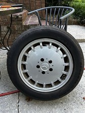 Mercedes R129 SL EVO1  16X8 Wheel Set With Tires 1294000102 OEM Gullideckel