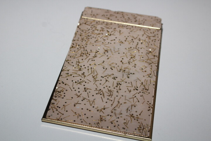 Vintage PS Park Sherman Retro MCM Notepad Holder Gold Glitter 