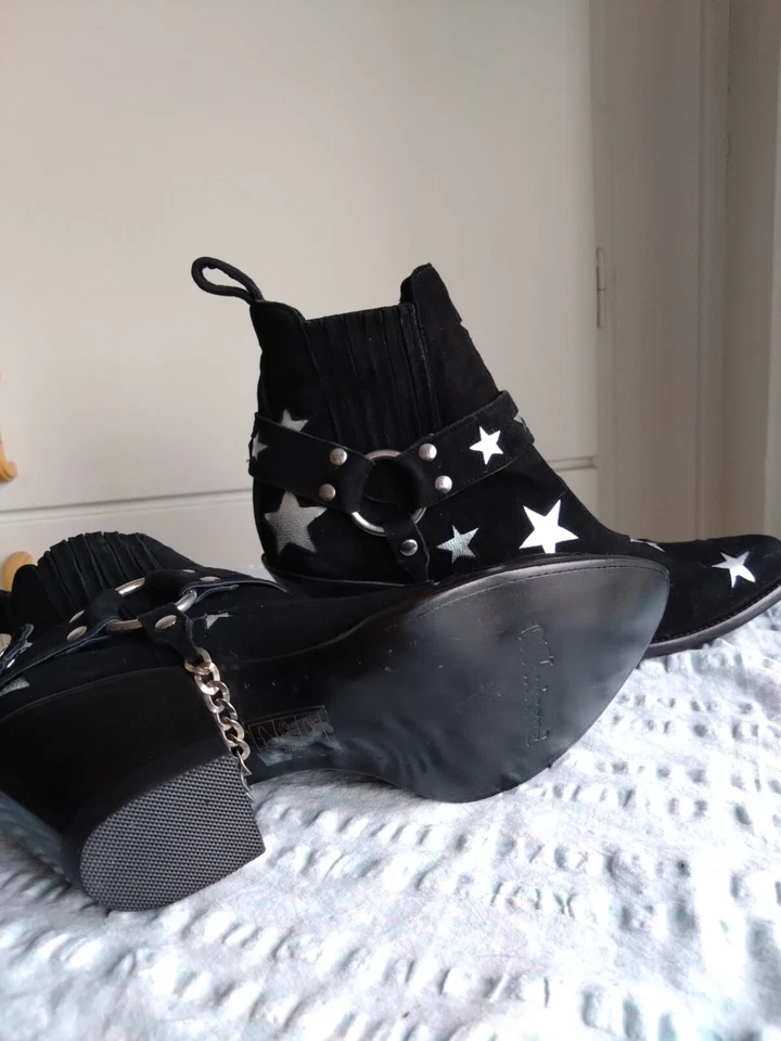 OLD GRINGO MEXICANA CIRCUS BLACK SILVER STARS NEW  EU40 ,US9.5, UK7 COWBOY BOOTS - Bild 4 von 4