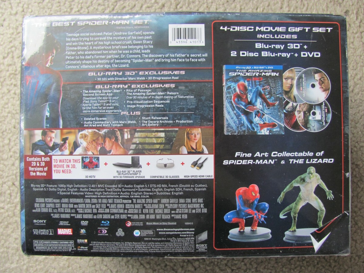 The Amazing Spider-Man (Blu-ray/DVD, 2012, 4-Disc Set, With
