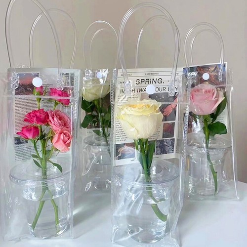 PVC Flower Bag Stall Flower Bag Transparent Tote Bag DIY Single Flower Packag-jy - Photo 10/12