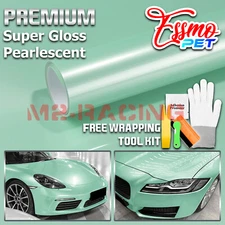 PET Super Gloss Pearlescent Emerald White Car Vehicle Vinyl Wrap Decal Sticker