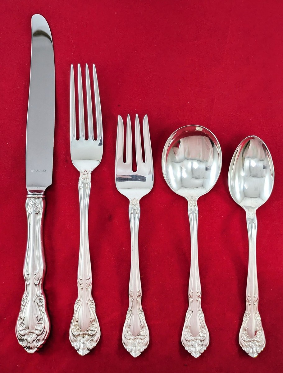 ビンテージ　ALVIN STERLING純銀　フォーク　Chateau Rose Alvin Sterling Silver Fork 1940 Chateau Rose Pattern 7-1/4”