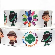 GROSGRAIN RIBBON 5/8", 7/8",1.5" GIRL SCOUTS Cookies Daisies G4C Combine Ship