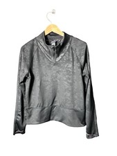 Women's Spyder Active Pullover Jacket Long Sleeve Black 1/4 Zip Large