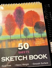 8.3”x 11.5" Sketch Book, 50 Sheets Spiral Bound, Acid Free, Heavy Weight