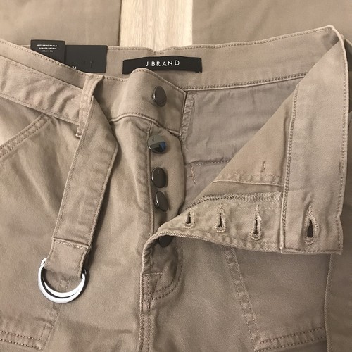 J Brand Size 24 Kyrah High Rise Crop Straight Pants Tan/Deckard NWT $248 - Picture 2 of 7