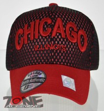 NEW MESH US CHICAGO ILLINOIS STATE BALL CAP HAT RED