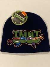 TMNT Kids Knit Hat Cap Beanie Navy Blue OSFM Teenage Mutant Ninja Turtles