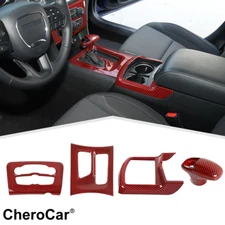 Car Center Console Gear Shift Panel Decor Cover Trim Kit For 2015+ Dodge Charger