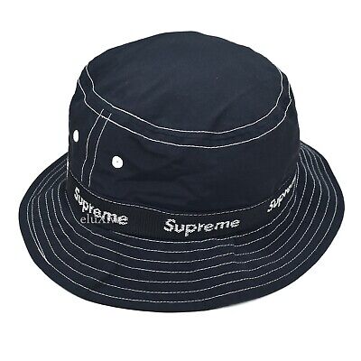 NWT Supreme NY Webbing Logo Bucket Hat Crusher Black Men's S/M DS FW22  AUTHENTIC | eBay