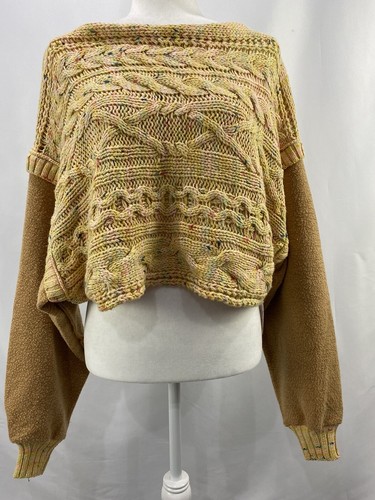 Free People Women's Honey Cable Pullover Sweater - Honeycomb Combo - S