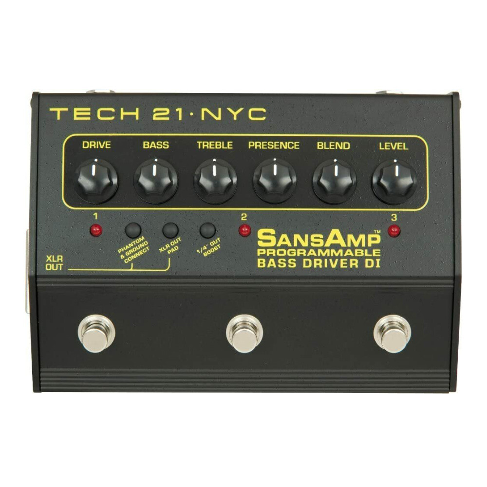 Tech 21 SansAmp Bass Driver DI Distortion Guitar Effect Pedal for