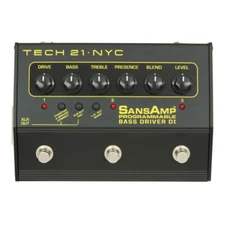 Tech 21 SansAmp Programmable Bass Driver DI Analog Pedal TONE